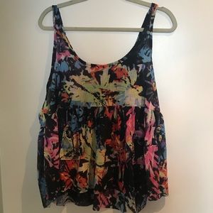 Free People Floral Tank with Pocket Flowy